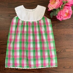 NWT pink and green plaid Smock A Dot Kids dress, size 6